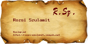 Rozsi Szulamit névjegykártya
